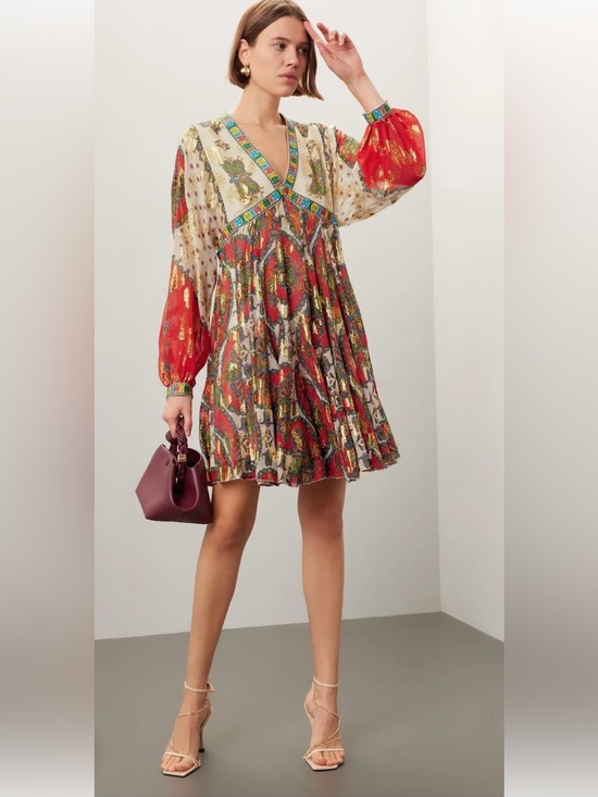 Etro Dresses & Skirts - ETRO Abito Irima Silk Metallic Mini Boho Dress